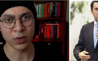 O jornalista Felipe Gasper e Alysson Mascaro