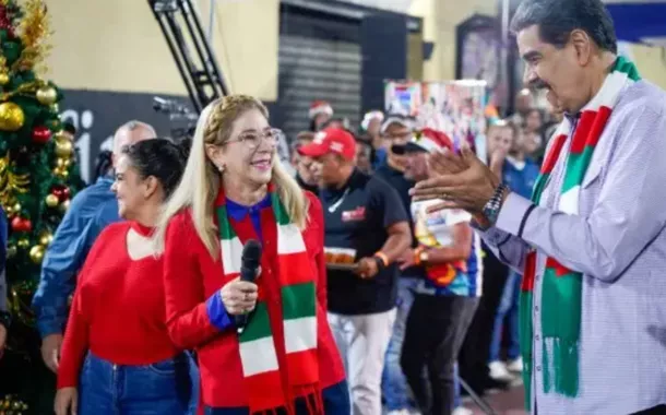 A primeira-dama Cília Flores e o presidente Maduro 
