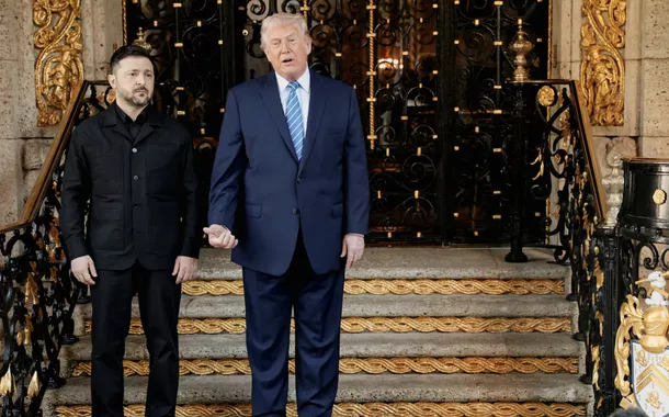 Volodymyr Zelensky e Donald Trump, na Flórida, EUA, em 28 de dezembro de 2025