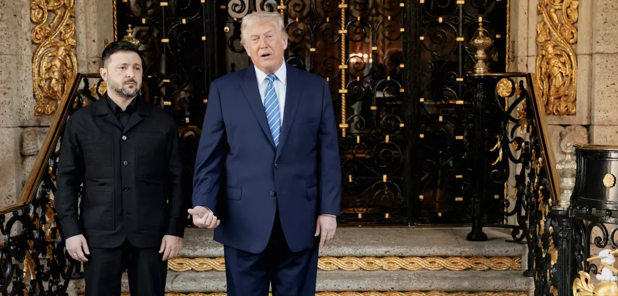 Volodymyr Zelensky e Donald Trump, na Flórida, EUA, em 28 de dezembro de 2025