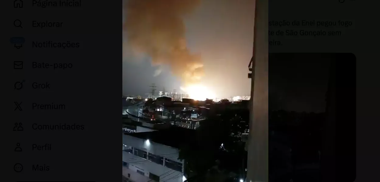 Incêndio consome subestação da Enel em São Gonçalo e deixa grande área sem energia