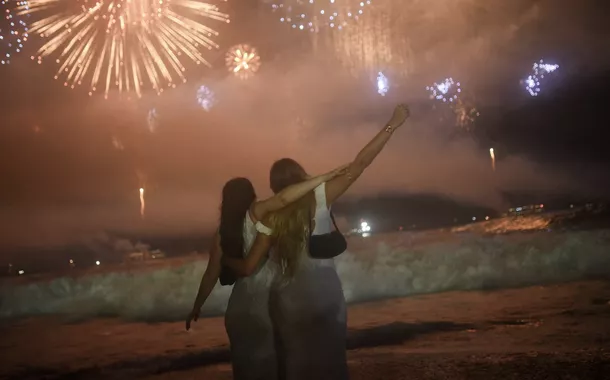 Celebração do réveillon em Copacabana