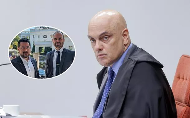 Paulo Figueiredo, Eduardo Bolsonaro e Alexandre de Moraes