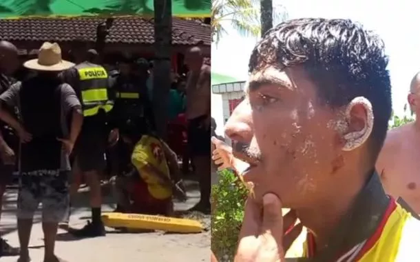 Socorrista afirma que se preparava para resgate no mar quando foi agredido e hostilizado por mulher que pediu ajuda para encontrar o neto