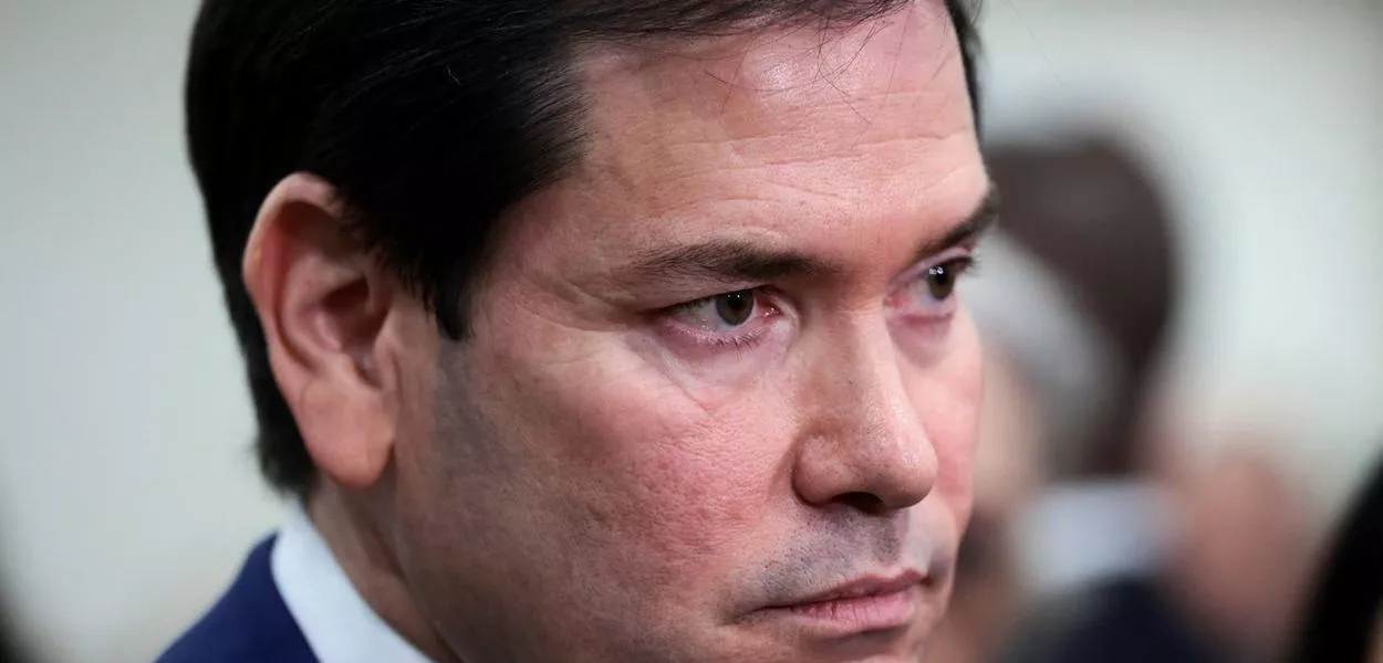 O secretário de Estado dos EUA, Marco Rubio, durante reunião com parlamentares em Washington, D.C., EUA, sobre ataque dos EUA à Venezuela - 07/01/2026