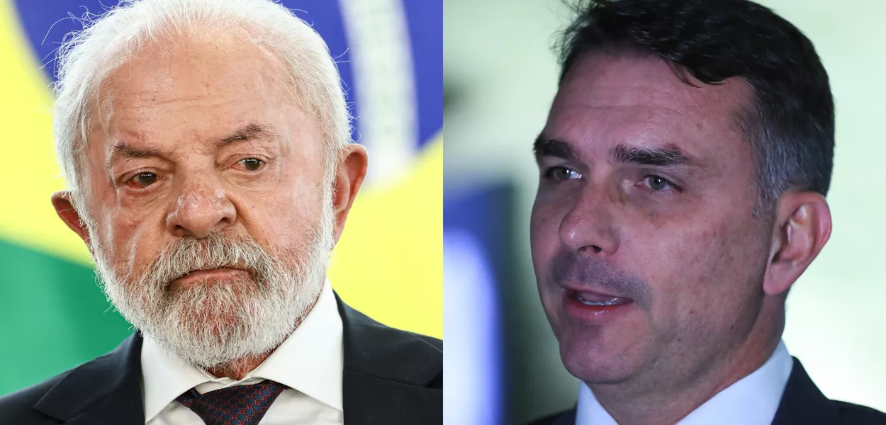 Lula e Flávio Bolsonaro