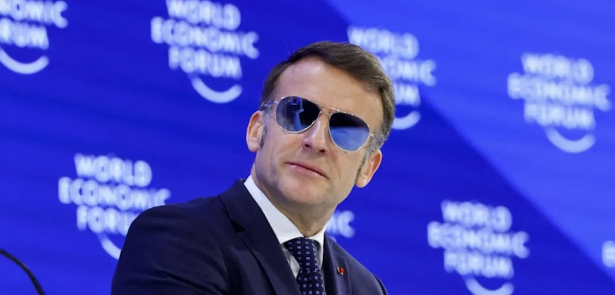 Emmanuel Macron em Davos, na Suíça - 20/01/2026
