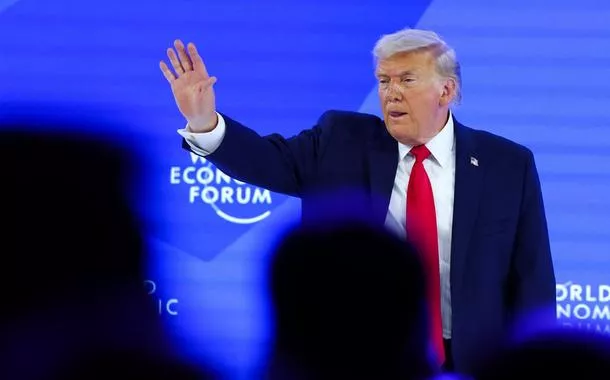 Presidente dos EUA, Donald Trump, durante Fórum Econômico Mundial em Davos - 21/01/2026