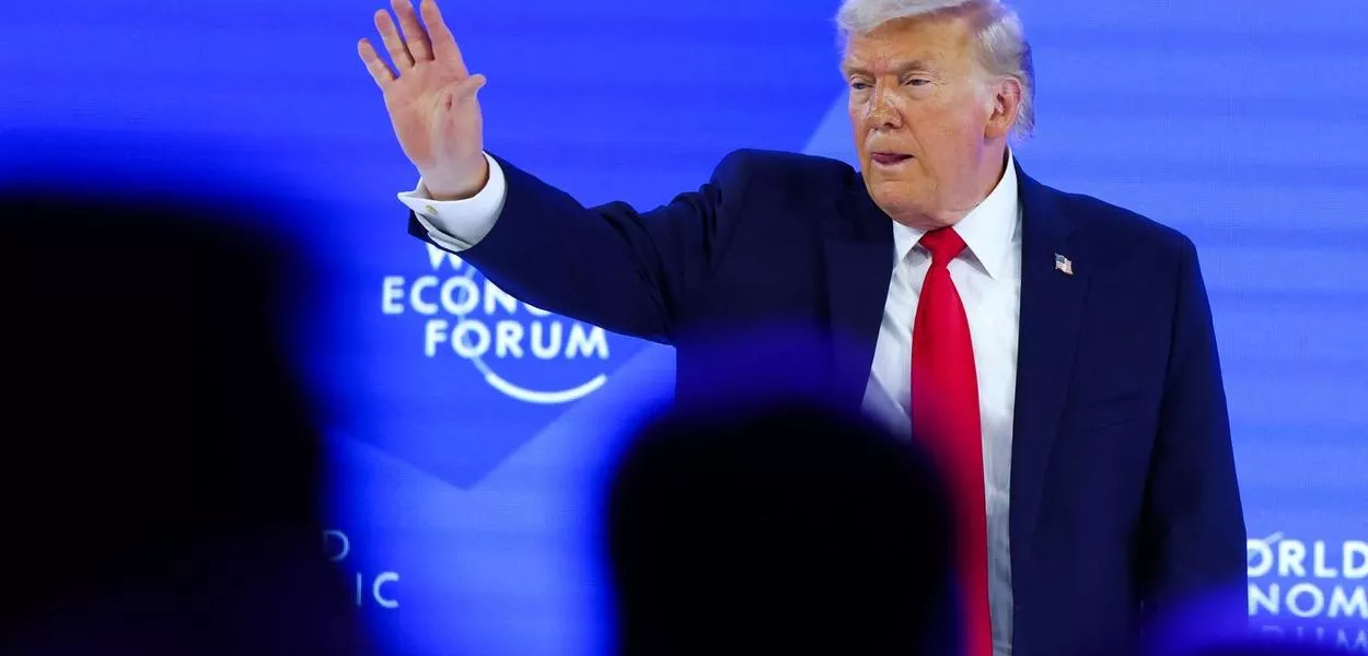 Presidente dos EUA, Donald Trump, durante Fórum Econômico Mundial em Davos - 21/01/2026