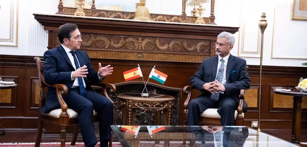 Chanceler espanhol, José Manuel Albares, se reúne com colega indiano, Subrahmanyam Jaishankar, em Nova Délhi
21/01/2026
Ministério das Relações Exteriores da Espanha/Divulgação via REUTERS