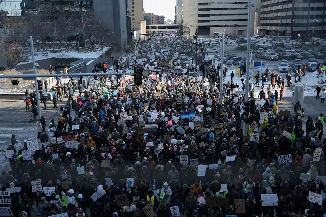 Protesto contra o ICE em Minnesota