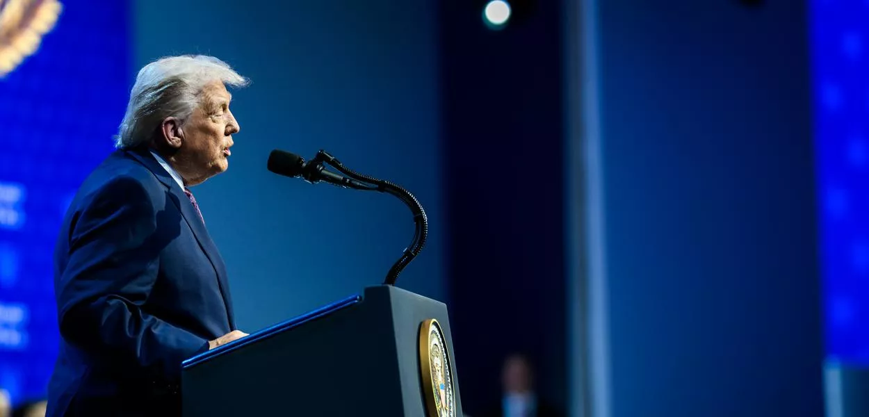President Donald Trump participates in the Board of Peace Charter Announcement and Signing ceremony during the World Economic Forum, Thursday, January 22, 2026, at the Davos Congress Center in Davos, Switzerland. (Official White House Photo by Daniel Torok)