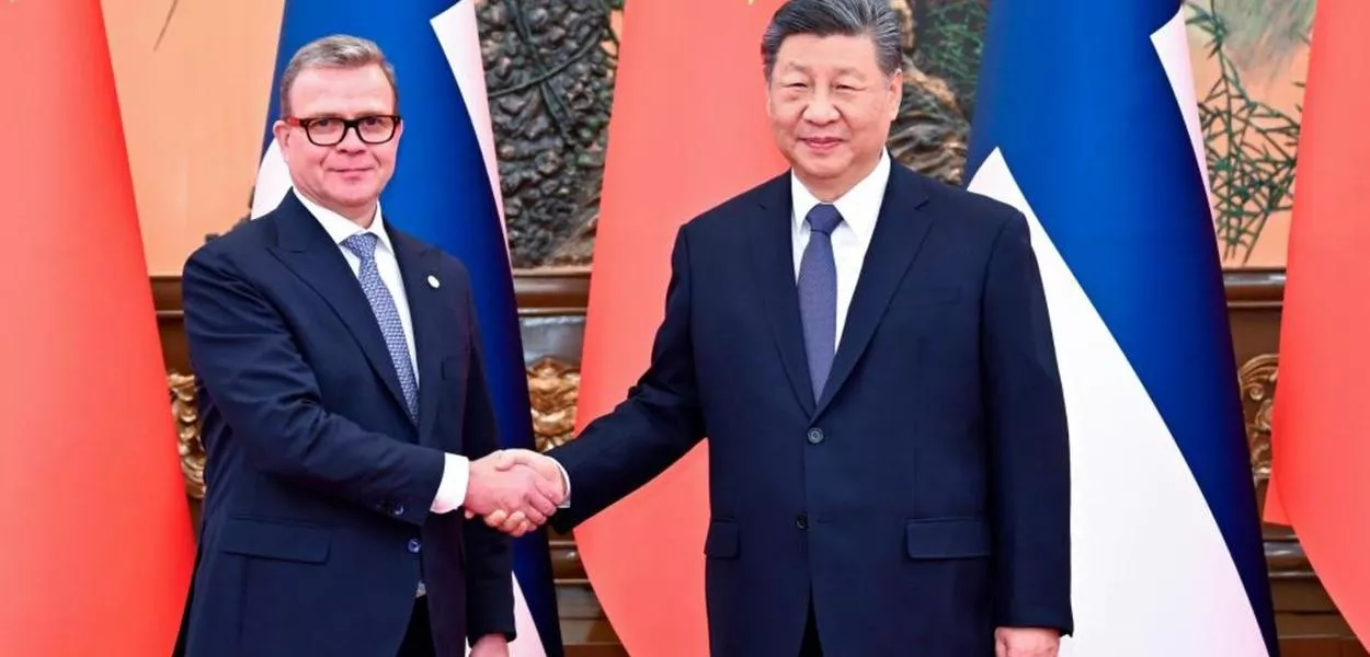 Petteri Orpo e Xi Jinping