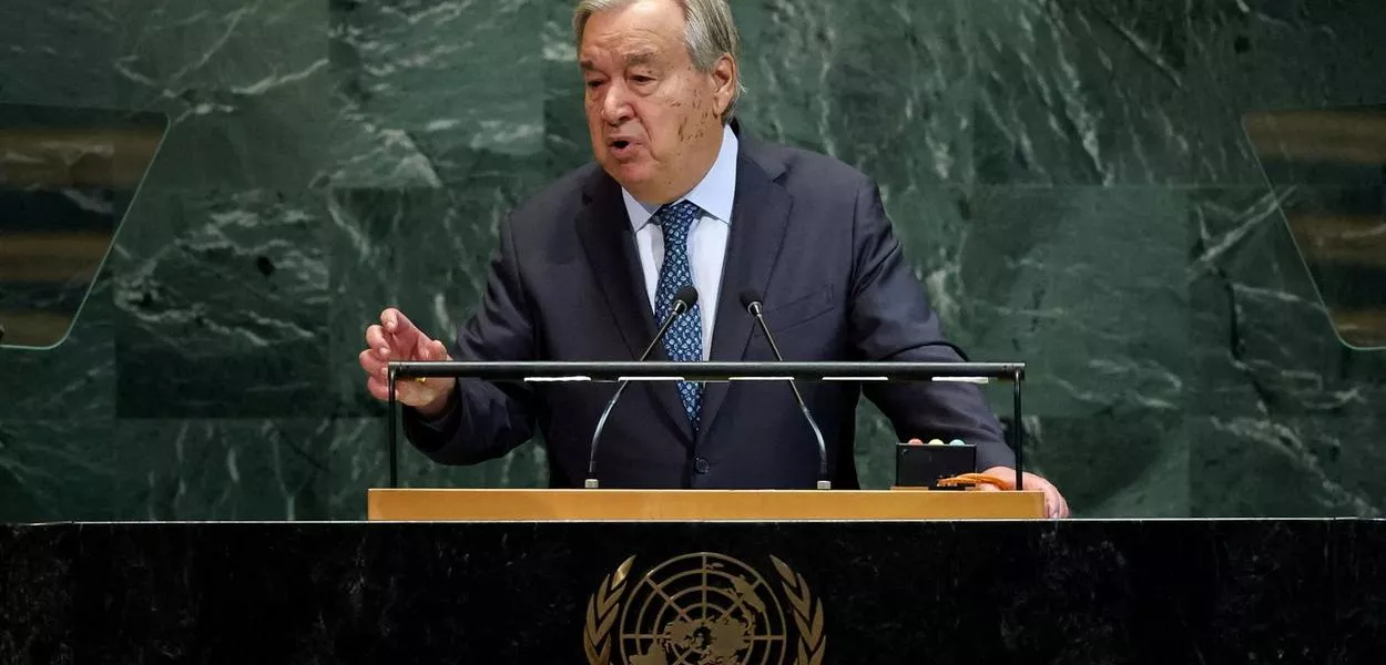 O secretário-geral das Nações Unidas, António Guterres, na sede da ONU em Nova York, EUA
23 de setembro de 2025
REUTERS/Mike Segar