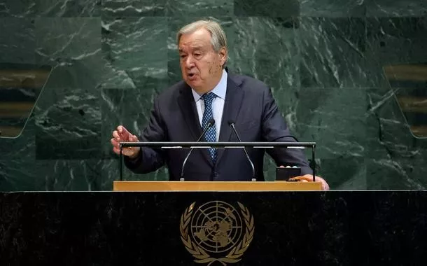 O secretário-geral das Nações Unidas, António Guterres, na sede da ONU em Nova York, EUA
23 de setembro de 2025
REUTERS/Mike Segar