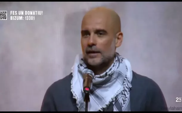 Guardiola manifesta apoio às crianças palestinas em evento em Barcelona