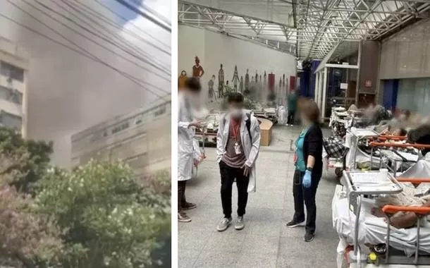 Incêndio no complexo do Hospital das Clínicas (SP) e o  local para onde os pacientes foram transferidos