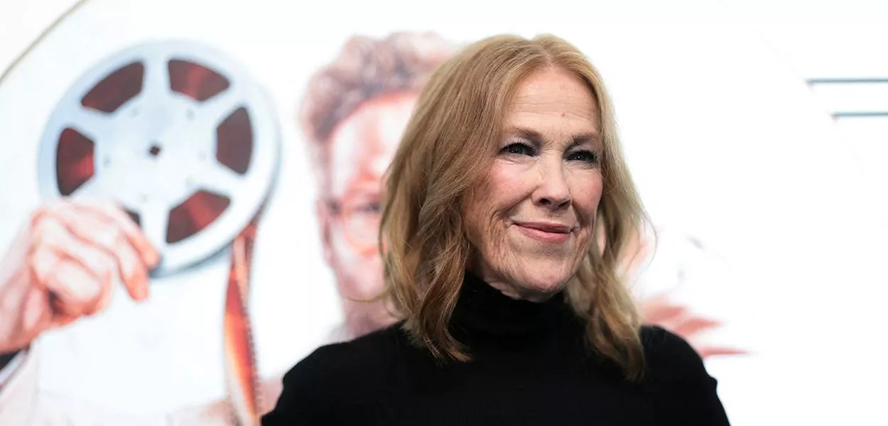 A atriz Catherine O'Hara em evento de divulgação da série "The Studio", em Los Angeles, Califórnia, EUA21 de maio de 2025REUTERS/Mario Anzuoni