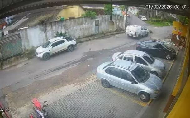 Viatura da Polícia Militar passou por cima dos animais, que estavam deitados na pista, e seguiu sem interromper o trajeto