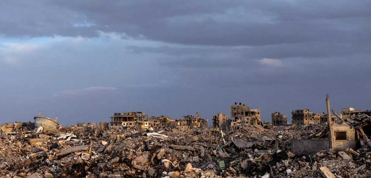 Faixa de Gaza após genocídio cometido por Israel