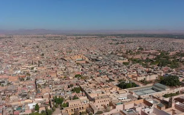 Vista aérea de Marrakech, Marrocos