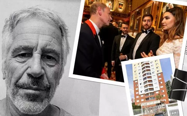Epstein, o príncipe Edward e a modelo e empresária Ana Maria Macedo