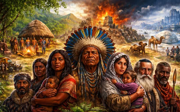 Representação de povos tradicionais de diferentes regiões do mundo