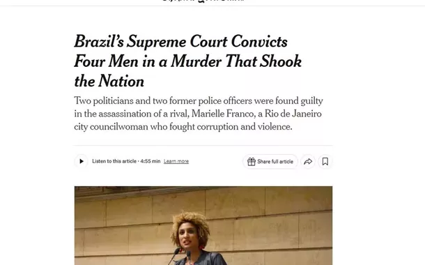 Condenação de irmãos Brazão por caso Marielle repercute na imprensa internacional