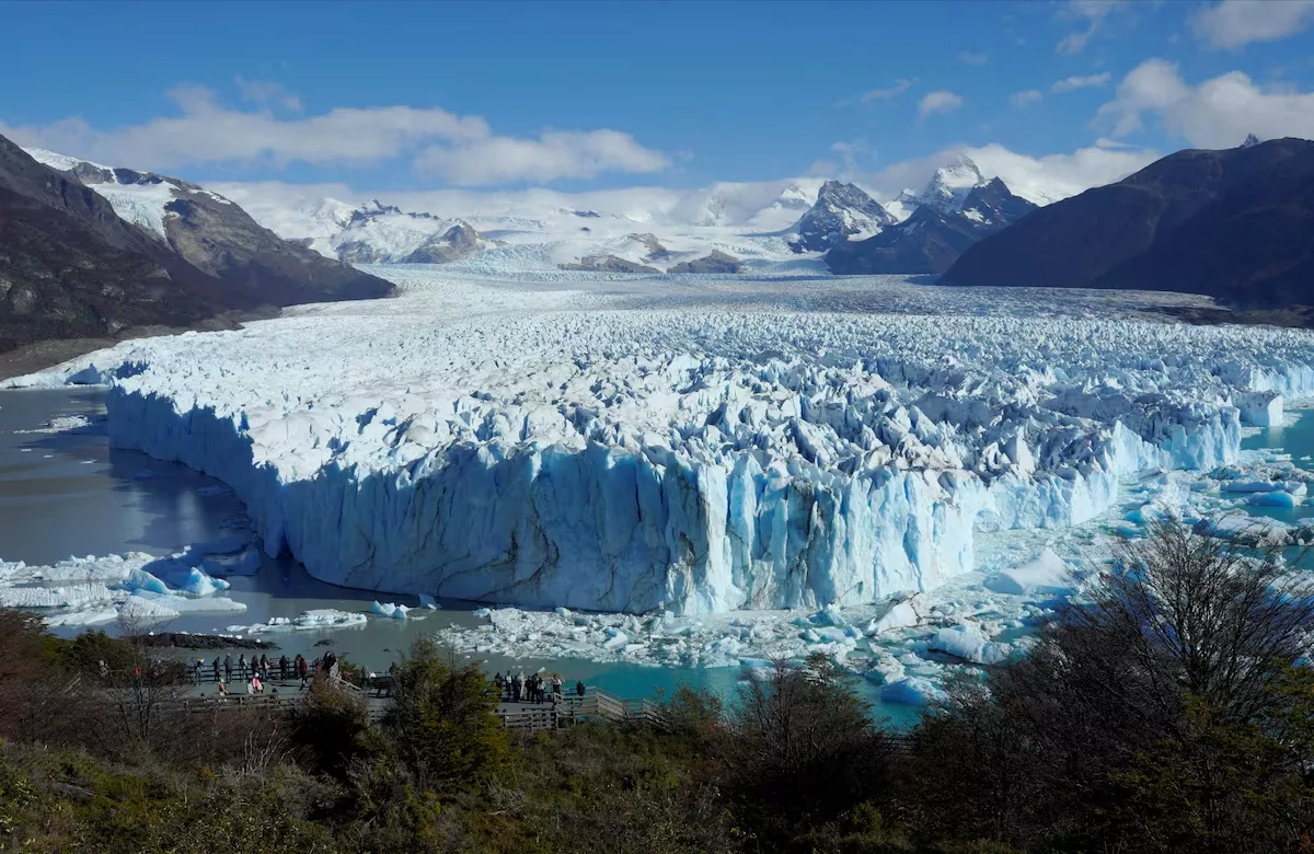 Geleira Perito Moreno, perto da cidade de El Calafate, na província patagônica de Santa Cruz, na Argentina, em 21 de abril de 2025