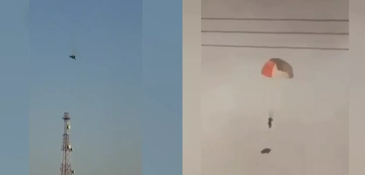 Piloto de caça norte-americano ejeta antes de acidente