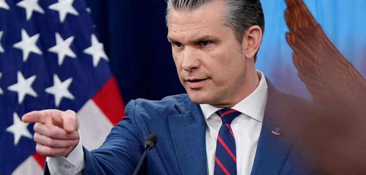 Pete Hegseth no Pentágono 
 2/3/2026   REUTERS/Elizabeth Frantz