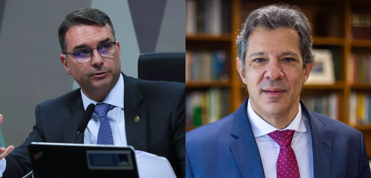 Flávio Bolsonaro e Fernando Haddad
