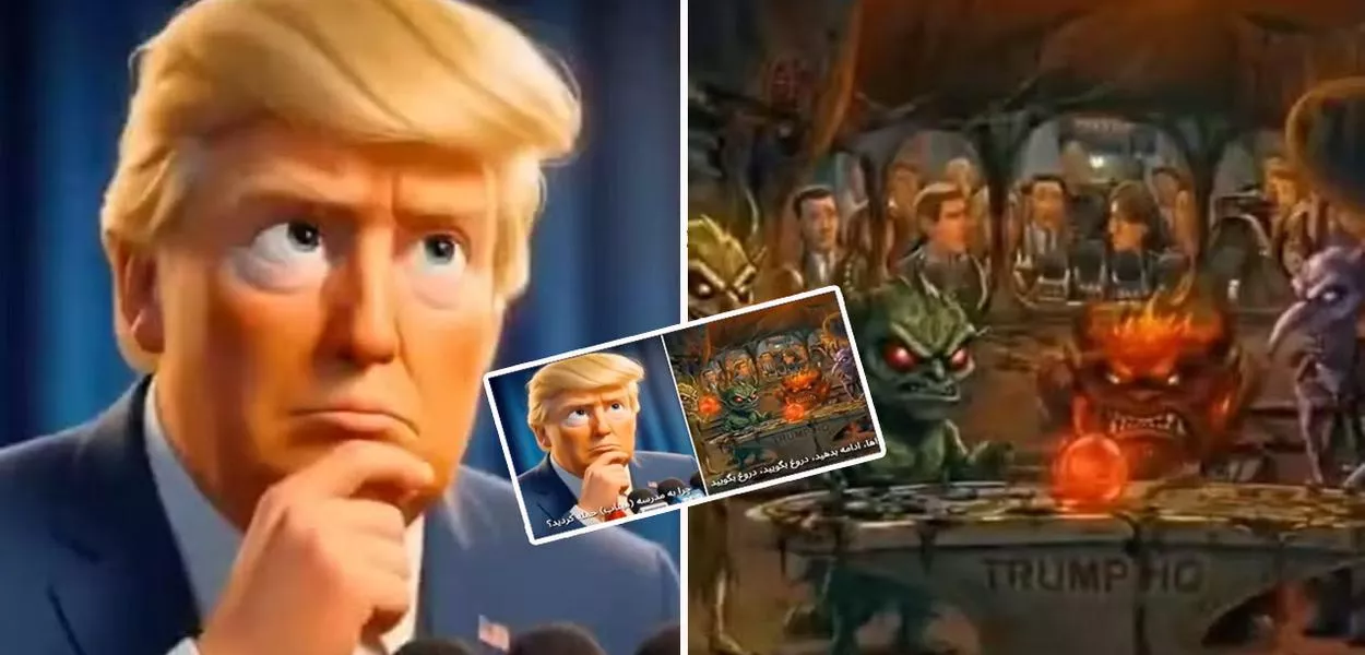Irã divulga imagem gerada por IA com representação dos 'divertimentos do mal' na mente do presidente dos EUA, Donald Trump