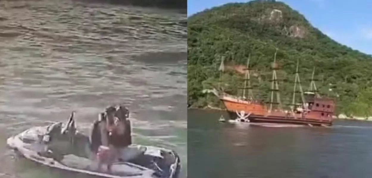 Casal se beijava em moto aquática quando foi atropelado por 'barco pirata' em Balneário Camboriú