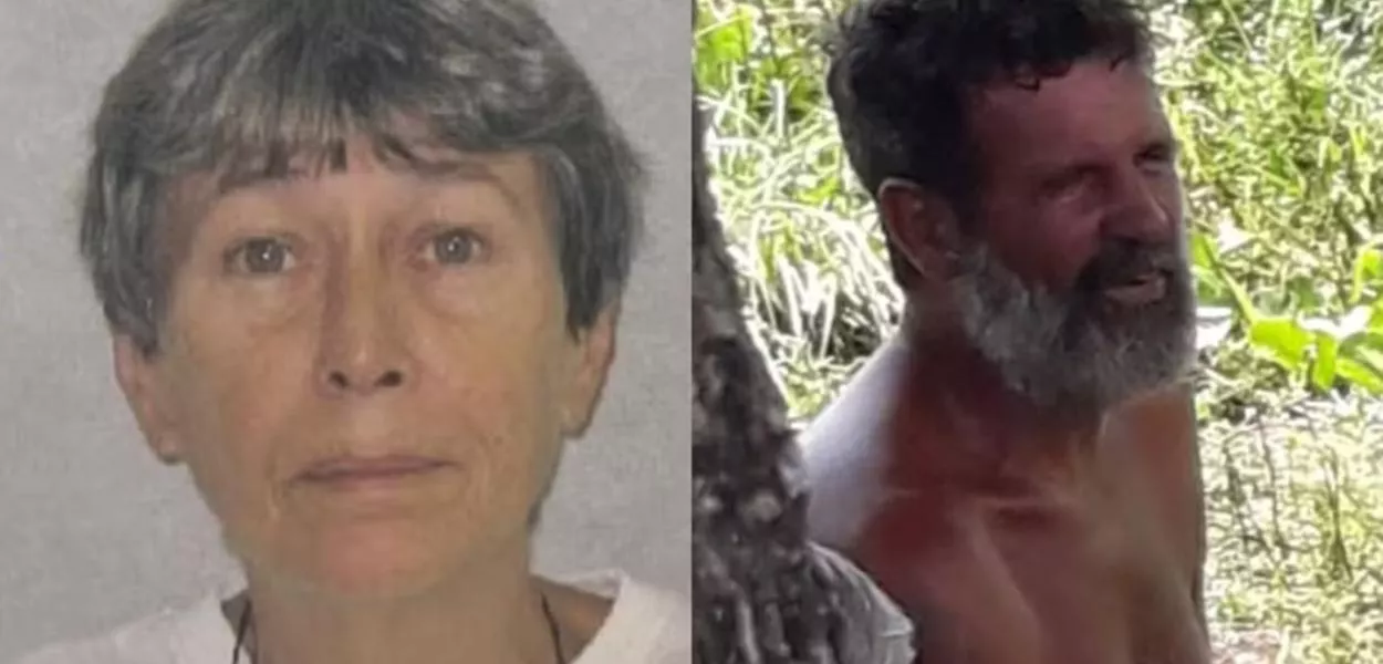 À esquerda, francesa morta, e no lado direito o namorado dela, suspeito do crime, e que também foi encontrado morto, na Paraíba