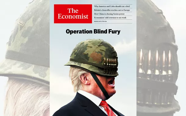 The Economist retrata Trump 'cego' e 'enfraquecido' pelos ataques ao Irã