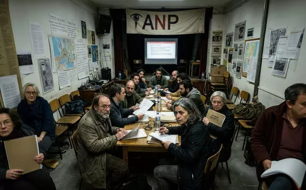 Representação de reunião da Associação Nacional dos Paranoicos