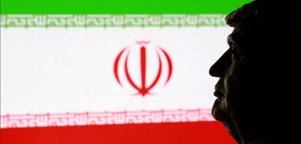 Bandeira do Irã e Donald Trump