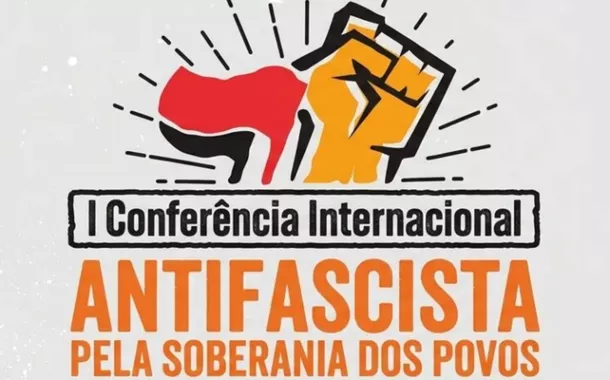 Cartaz de divulgação da conferência antifascista de Porto Alegre