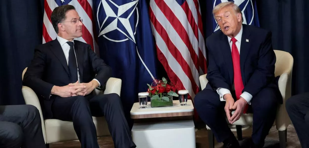 Encontro entre Donald Trump e o secretário-geral da OTAN, Mark Rutte, em 21 de janeiro de 2026