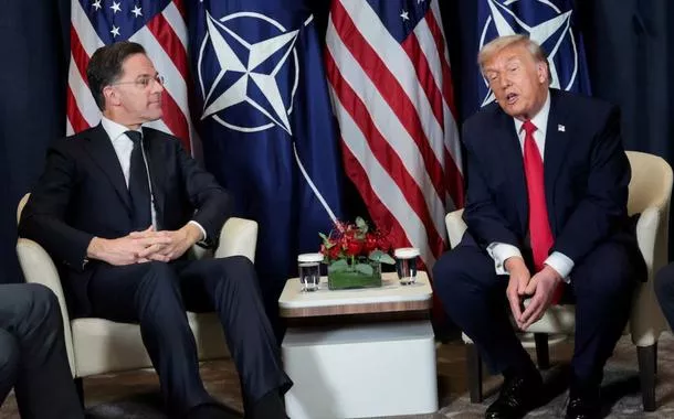 Encontro entre Donald Trump e o secretário-geral da OTAN, Mark Rutte, em 21 de janeiro de 2026