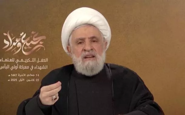 O líder do Hezbollah no Líbano, Naim Qassem