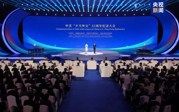 Comemoração em Beijing marca 55 anos da diplomacia do pingue-pongue entre China e EUA