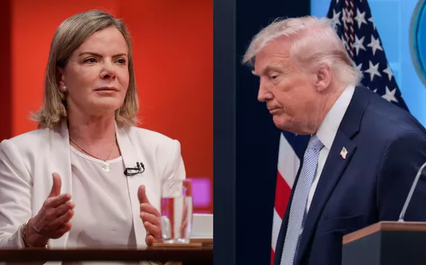 Gleisi Hoffmann e Donald Trump