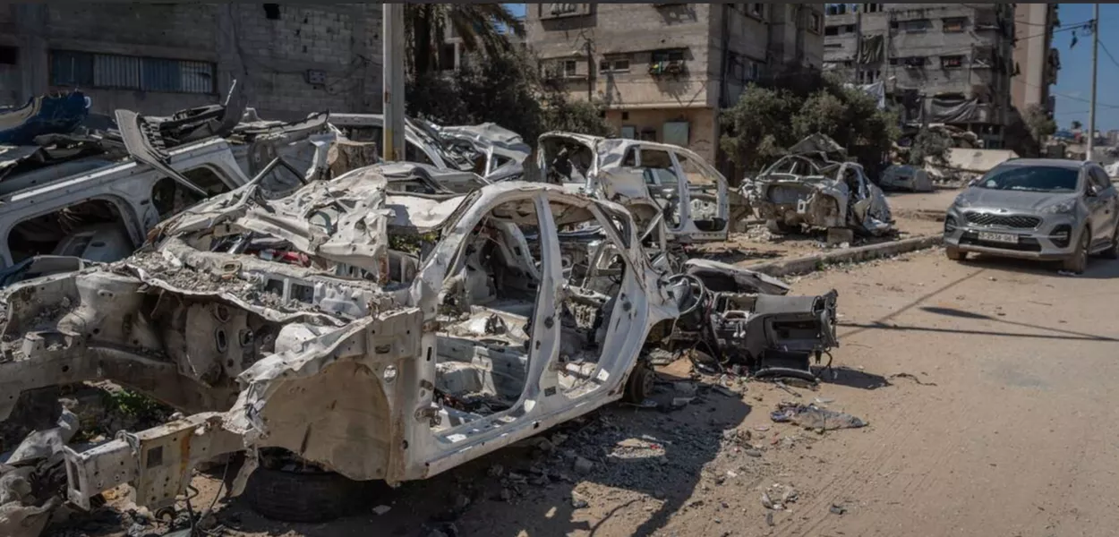 Boa parte de Gaza ainda se  encontra em ruínas 