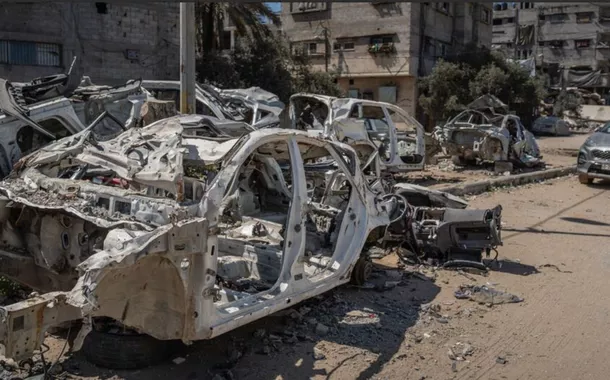 Boa parte de Gaza ainda se  encontra em ruínas 