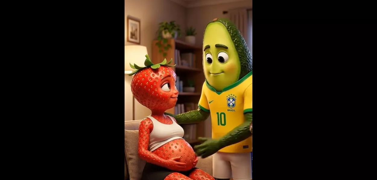 Personagens 'Moranguete' e 'Abacatudo'