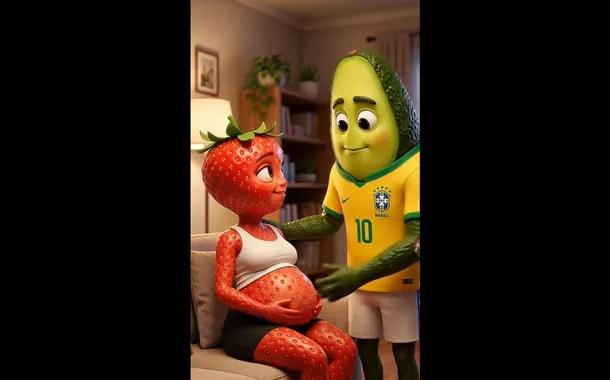 Personagens 'Moranguete' e 'Abacatudo'