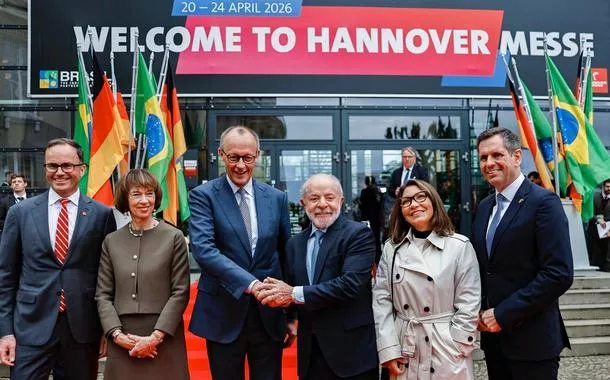 Presidente Lula durante cerimônia de Abertura da Feira Industrial de Hanôver, na Alemanha.