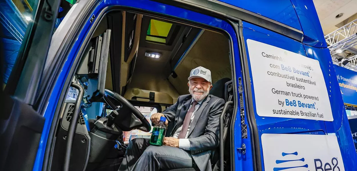 Presidente da República, Luiz Inácio Lula da Silva, durante visita à Feira Industrial de Hanôver.